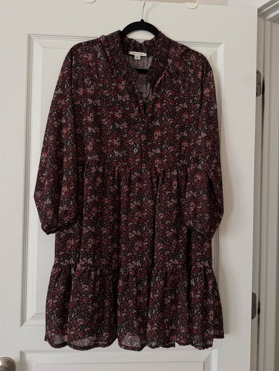 American Eagle Outfitters Dresses & Skirts - American Eagle Long Sleeve Dress Button Top Tie Chiffon Babydoll Floral L Large